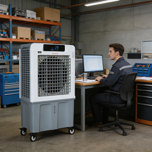 220V 380W Mobile Portable Water Air Cooler Large Evaporative Industrial Cooling Fan for Factory Warehouse Workshop High Power Fa - Product Image 2