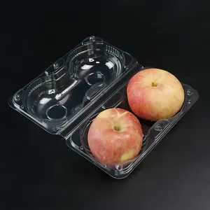 2 4 6 fori contenitore per imballaggio apple blister personalizzato a conchiglia, scatola di imballaggio per frutta fresca in plastica trasparente