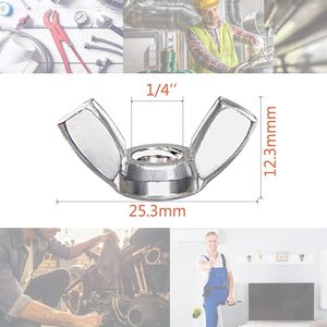 1/4"-20 Wing <strong>Nuts</strong> 304 Stainless Steel Fasteners Parts Butterfly <strong>Nut</strong> Wingnuts - Product Image 4