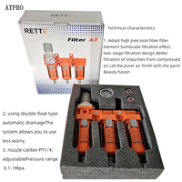ATPRO Filtre de filtration pour compresseur d'air, Processeur de source d'air, Filtre à air, Séparateur d'huile et d'eau, Séparation de la brume d'huile