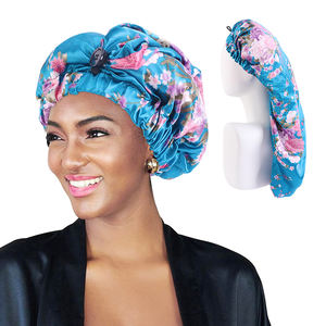 Bandeaux et bonnets de luxe de créateur, <span class=keywords><strong>bonnet</strong></span> long en satin pour cheveux longs, <span class=keywords><strong>bonnet</strong></span> pour tresses dreadlocks avec bouton-pression - Product Image 1