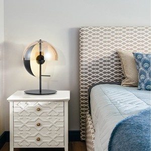 Lámpara de mesa de diseño creativo E27 LED con forma de sol, luz de escritorio hemisférica para decoración de sala de estar y dormitorio - Product Image 2