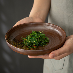 Plato redondo de porcelana japonesa gruesa para bistec occidental y <span class=keywords><strong>sushi</strong></span>, plato de cerámica para restaurante con elegante diseño. - Product Image 4