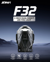 SANVI NEW F32 Phare antibrouillard LED double directe de 3 pouces 40W 60W 5500K IP67 pour mise à niveau et rétrofit de voitures Honda