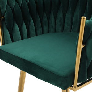 Обеденные стулья для дома и коммерческого использования, в стиле лёгкой роскоши, с металлическими ножками и обивкой из вельветовой ткани. - Product Image 5