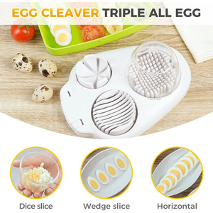 Cortador de Huevos Duros 3 en 1, Cortador de Alimentos, Frutas y Verduras, Manual, para el Hogar - Product Image 5