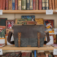 Sac à bandoulière rétro personnalisé imperméable en toile cirée pour homme, sacoche vintage pour appareil photo, ordinateur portable