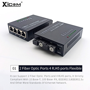 ตัวแปลงสื่อไฟเบอร์ออปติก XICOM 2 พอร์ตไฟเบอร์ 4 พอร์ตไฟฟ้า สวิตช์ส่งสัญญาณไฟเบอร์เดี่ยวแบบคู่ 100M - Product Image 5