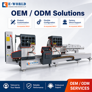 E-WORLD CNC Double Head Mitre Cutting <b>Saw</b> for Aluminum Window <b>Door</b> Making with PLC Motor High Accuracy 380V - Product Image 1