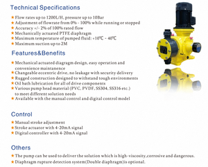 Low Diaphragm Dosing <b>Pump</b> Chemical Metering <b>Pump</b> for <b>Water</b> and Wastewater Treatment Plant - Product Image 4