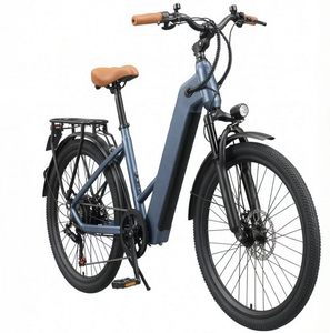 Pneus de 26 pouces, batterie au lithium cachée 36V10AH, amortisseur avant sans balais, frein à disque avant et arrière, vélo électrique rétro à 7 vitesses - Product Image 4