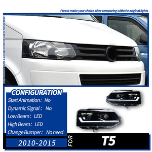 Pour Volkswagen Multivan T5 : Ensemble de phares avant modifiés Carus avec projecteurs LED et feux de jour - Product Image 5