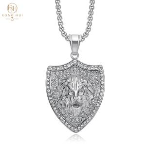 Collar con Colgante <span class=keywords><strong>de</strong></span> Cabeza <span class=keywords><strong>de</strong></span> León RH HIPHOP, Chapado en Oro <span class=keywords><strong>de</strong></span> 18K, Acero Inoxidable, Joyería Moderna, Regalo Unisex para Niños - Product Image 3