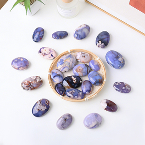 Piedra de Agata Azul Natural al por Mayor, Piedra de Palma de Cristal Pulido para Decoración - Product Image 1