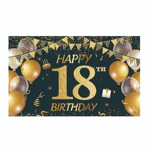 Impression personnalisée or joyeux 20e <span class=keywords><strong>anniversaire</strong></span> bannière signe décorations de fond pour femmes filles - Product Image 5
