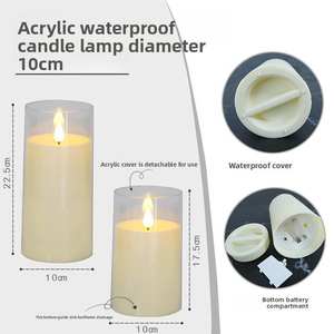 Vente en gros de 12 bougies piliers <span class=keywords><strong>LED</strong></span> sans flamme écologiques pour Halloween, à piles, avec télécommande pour mariage - Product Image 6