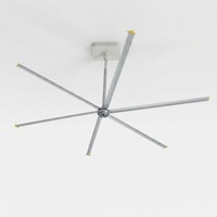 Ventilateur de plafond industriel personnalisable de 7,3 m/24 pi avec moteur PMSM à vent doux stéréo 3D, adapté aux entrepôts logistiques