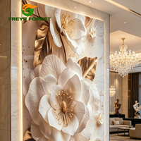 Plaques de marbre SPC UV 5D 3D effet brillant, motifs floraux magnifiques, imperméables, fluorescents, modernes pour entrepôt, salle de sport, salle de bain, chambre à coucher