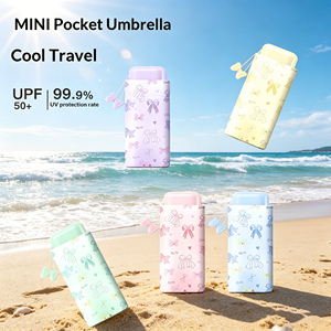 Ombrello Pieghevole a 6 Sezioni con Protezione UV, Design a Farfalla, Portatile e Compatto, 2-in-1 Sole e <span class=keywords><strong>Pioggia</strong></span> per Donne - Product Image 1