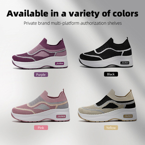 G-2115 <span class=keywords><strong>Sneakers</strong></span> da Donna in Cotone Foderato in Tessuto, Scarpe da Passeggio alla Moda Stile Calzino con Soletta in PVC, Tendenza Primavera/Autunno - Product Image 2