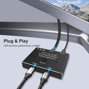 JustLink 2 vías 8K <span class=keywords><strong>USB</strong></span> <span class=keywords><strong>C</strong></span> <span class=keywords><strong>KVM</strong></span> Switch 4K 120Hz PD 100W 10Gbps Transferencia de datos 8K 30Hz <span class=keywords><strong>USB</strong></span> 3,1 Tipo <span class=keywords><strong>C</strong></span> Cable divisor Aleación de aluminio - Product Image 2