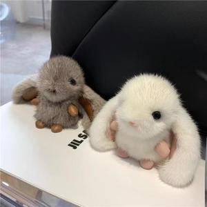 Llavero de conejo de peluche suave y esponjoso, accesorio adorable de conejo de peluche - Product Image 4