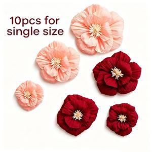 10 Buah Bunga Kertas 3D Buatan Tangan Gaya Romantis, Dekorasi Dinding, Latar Belakang Bunga, Pernikahan, Bridal Shower, Pesta Ulang Tahun - Product Image 1