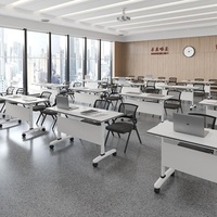 Bureau d'étude pliable moderne, tables de réunion modulaires, table de formation avec roulettes, mobilier de bureau