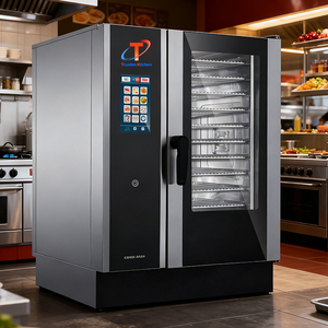 Horno de Convección Eléctrico de Vapor de 4 Bandejas de Acero Inoxidable para Pizzería, Comida Rápida, Horno Combinado Comercial - Product Image 1