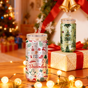 Durable 16 Oz Double Wall <b>Plastic</b> Can with Lid and <b>Straw</b> <b>Plastic</b> Mason Jar Mug for Snow Globe Glitter DIY Gift - Product Image 5
