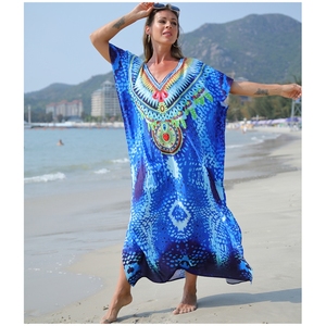 Women Clothing Casual African Print <strong>Kitenge</strong> Designs Traditional Dress Beach Dresses - Product Image 6