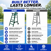 Chaise d'arbitre portable en alliage d'aluminium pour terrain de badminton, utilisable en extérieur et en intérieur, pour les compétitions de badminton