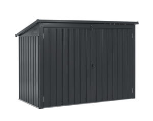 3'x7'ft in metallo mobile Design del tetto a spiovente e chiusura a chiave giardino esterno intelligente contenitore della spazzatura negozio all'aperto - Product Image 3