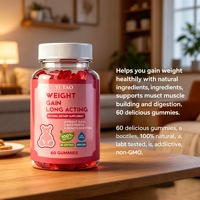 Bonbons gélifiés pour la prise de poids OEM/ODM, 60 unités, complément alimentaire pour adultes, favorise la croissance musculaire, favorise la digestion, sans OGM, sans additifs, énergisant