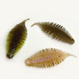 Señuelo de pesca artificial de PVC, tipo lombriz de hoja plana, suave, con cola de aguja, en forma de babosa de piel de cerdo, hundible, venta al por mayor - Product Image 1