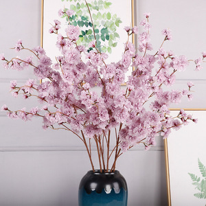 QIHAO Artificial Cherry Blossoms <b>Silk</b> <b>Flower</b> High Simulation Wedding Home Decor Outdoor Photography Props - Product Image 2