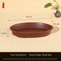 Pot de fleurs ovale peu profond en résine de grand calibre pour plantes succulentes, conteneur hydroponique non perforé pour jardin domestique et extérieur