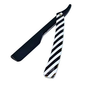 Maquinilla de afeitar de peluquero recta Facial profesional, logotipo personalizado privado, hoja plegable dorada, herramientas de afeitado - Product Image 1