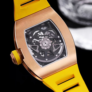 Reloj Mecánico de Lujo en Oro Rosa para Hombre, Nuevo Modelo 2026, Forma Tonneau, Movimiento Automático Esqueleto, Deportivo, Resistente al Agua - Product Image 4