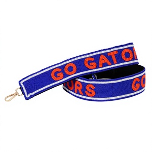 Correa de monedero con cuentas Go Gators, bolsa de cuentas de semillas de oro blanco personalizada, correas, accesorios, bolsas, piezas especiales, accesorios - Product Image 1