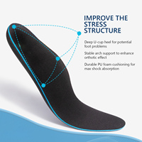 Vente en gros Fabricant Logo personnalisé Inserts de soutien de la voûte plantaire amortisseur absorbant les chocs Semelles orthopédiques pour chaussures de sport