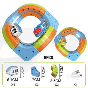 Kereta Rel Magnetik Kubus Elektromagnetik USB Pengisian Daya Rel Kereta Api Melatih Kreativitas untuk Anak Mainan Slot Orbit Levitasi - Product Image 6