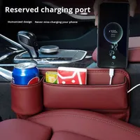 Organisateur de siège de voiture en cuir PU de luxe avec crochet organisateur de crevasse de siège avant et support de boîte de rangement