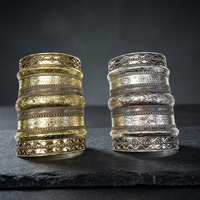 SK NOOR SONS SK00 5027 2021 Nouveaux bracelets indiens bohèmes en laiton plaqué sur mesure, bijoux de mode sculptés, ouverture simple pour femmes