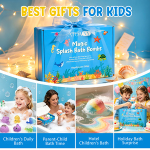Coffrets Cadeaux de 6 Bombes de Bain Bio Parfumées Personnalisables avec Logo, Jouets Océaniques Mignons pour Enfants, Fournisseurs Chinois de Boules de Sel de Bain, pour Garçons et Filles - Product Image 6