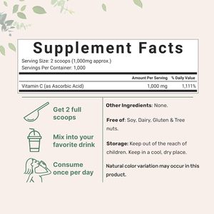 Vitamina C en Polvo OEM/ODM, 100% Ácido Ascórbico Puro de Grado Alimenticio, Refuerzo Inmunológico, Cosméticos Caseros, Suplemento de Vitamina C en Polvo - Product Image 6