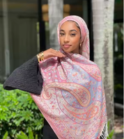 Yiwu Jiaolan Cachemire Sensation Pashmina Turquie Style Paisley Jacquard Pashmina Châle Wrap Écharpe