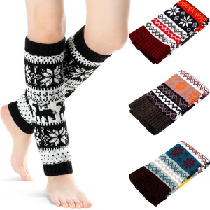 Atacado Outono Mid-Length Calf Leg Warmers Logotipo Personalizado Acrílico Térmico Presentes de Natal Meninas Mulheres Leg Warmers - Product Image 1