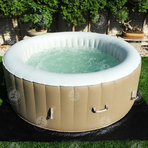Baignoire <span class=keywords><strong>gonflable</strong></span> en PVC de qualité supérieure, design moderne, <span class=keywords><strong>spa</strong></span> de bain à remous extérieur pour 6 personnes avec fonction de massage par jets - Product Image 1