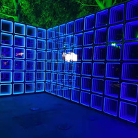 Panel Infinito de Cristal con Efecto 3D Moderno, Espejo Abisal Transparente con LED para Pistas de Baile, Escenarios Residenciales, Bodas, Eventos y Discotecas